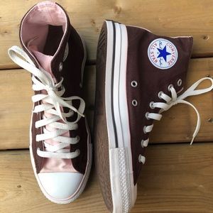 Converse Pink Brown Hi Top Sneakers Runners